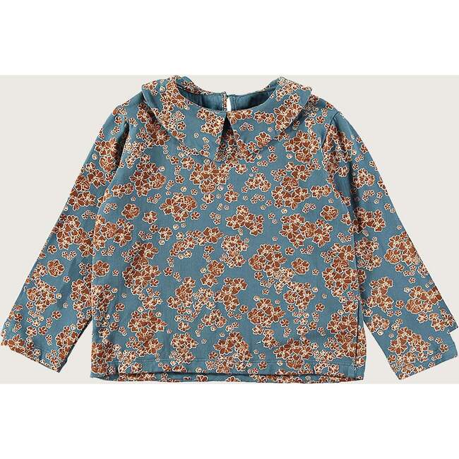 Mexican Flowers Collar T-Shirt, blue - T-Shirts - 2