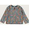 Mexican Flowers Collar T-Shirt, blue - T-Shirts - 2