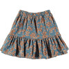 Mexican Flowers Short Fleece Skirt, Blue - Skirts - 1 - thumbnail