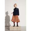 Grid Ruffle Hem Long Skirt, Brown - Skirts - 2