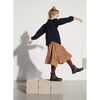 Grid Ruffle Hem Long Skirt, Brown - Skirts - 3