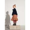 Grid Ruffle Hem Long Skirt, Brown - Skirts - 4