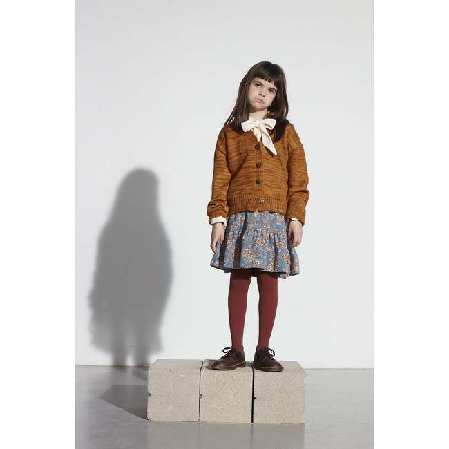 Mexican Flowers Short Fleece Skirt, Blue - Skirts - 3