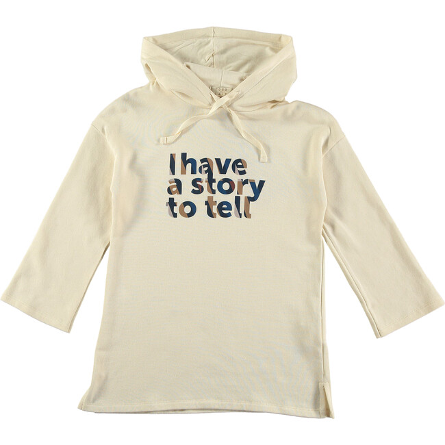 I Have A Story To Tell Hoodie Dress, White