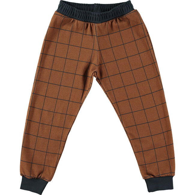 Grid Contrast Waist & Cuff Tracksuit, Brown