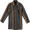 Striped Wool Long Coat, Stripes - Coats - 1 - thumbnail