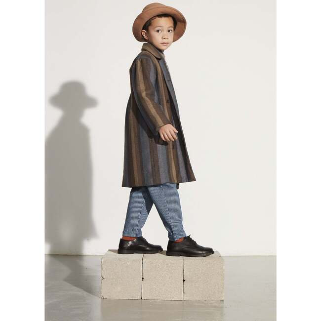 Striped Wool Long Coat, Stripes - Coats - 3