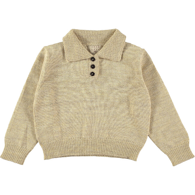 Parchment Knitted Baby Polo, Beige