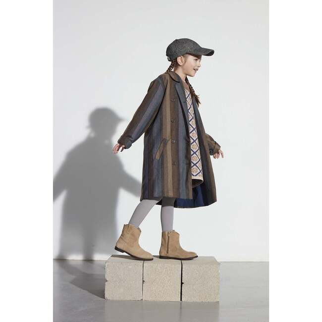 Striped Wool Long Coat, Stripes - Coats - 4