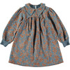 Mexican Flowers Fleece Dress, Blue - Dresses - 1 - thumbnail