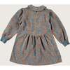Mexican Flowers Fleece Dress, Blue - Dresses - 2