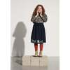Blue Night Emroidered Double Gauze Skirt, Blue - Skirts - 3