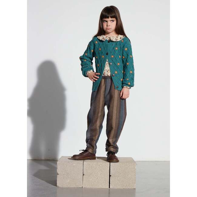 Striped Wool Trousers, Multicolors - Pants - 2