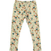 Nude Wild Flowers Ribbed Leggings, Florals - Leggings - 1 - thumbnail
