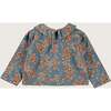 Mexican Flowers Baby Collar T-Shirt, Blue - T-Shirts - 2