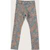 Mexican Flowers Print Leggings, Blue - Leggings - 2