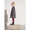 Knitted Sunflowers Long Sleeve Dress, Blue - Dresses - 3