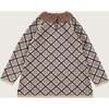 Knitted Sun Ruffled Crochet Collar Dress, Brown - Dresses - 3