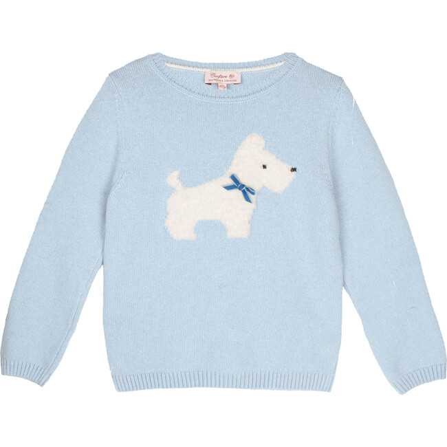Scottie Dog Boucle Sweater, Blue