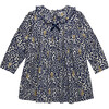 Little Woodland Bunny Pretty Collar Dress, Navy - Dresses - 1 - thumbnail