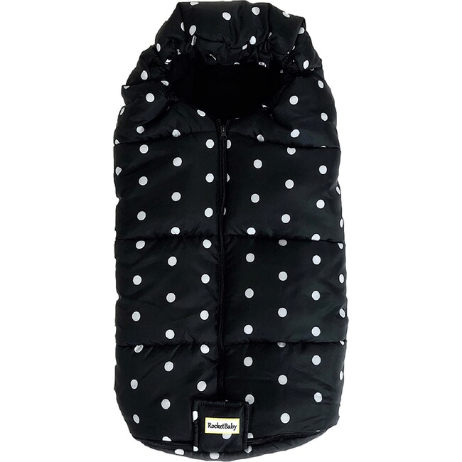 Stroller Footmuff Igloo With Detachable Bottom, Black With White Dots