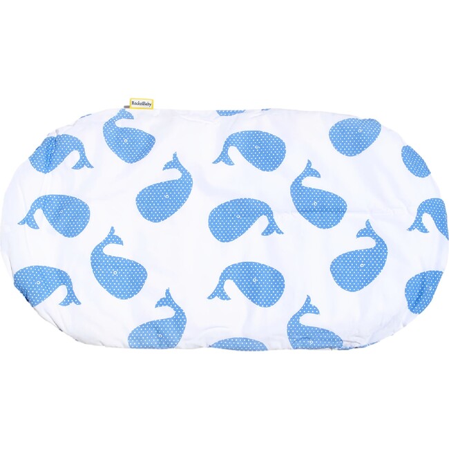 Whales Topponcino Montessori Baby Cushion, Blue