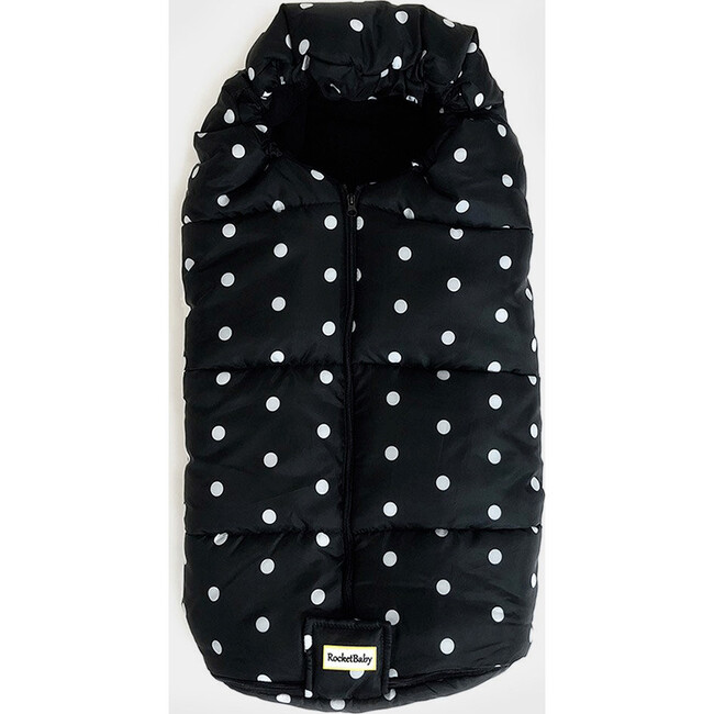 Stroller Footmuff Igloo With Detachable Bottom, Black With White Dots - Stroller Accessories - 2