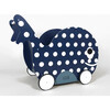 Moon Dots Push Toy & Toy Storage, Dark Blue & White - Push & Pull - 3
