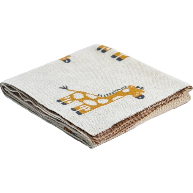 Giraffe Cotton Baby Blanket, Cream