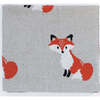 Fox Cotton Baby Blanket, Grey - Blankets - 2