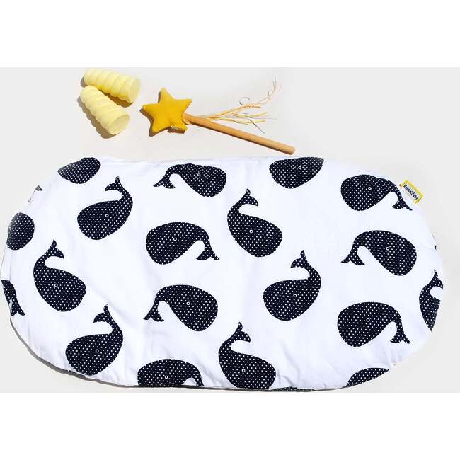 Whales Topponcino Montessori Baby Cushion, Dark Blue - Changing Pads - 3