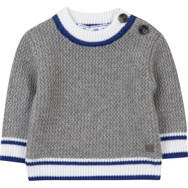 Contrast-Banded Chunky Baby Sweater