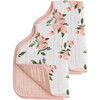 Cotton Muslin Burp Cloth 2 Pack - Watercolor Roses - Burp Cloths - 1 - thumbnail