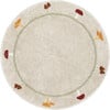 Chanterelle & Morel Mushrooms Round Washable Rug, Ivory - Rugs - 1 - thumbnail