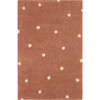 Rectangular Washable Mini Dot Rug, Chestnut & Natural - Rugs - 1 - thumbnail