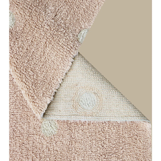 Rectangular Washable Mini Dot Rug, Rose & Natural - Rugs - 3