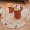 Chanterelle & Morel Mushrooms Round Washable Rug, Ivory - Rugs - 5