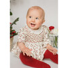 Elizabeth French Floral Smocked Bubble, Red - Rompers - 2