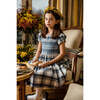Lilibeth Tartan Flannel Smocked Dress, Blue - Dresses - 2
