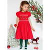 Pauline Classic Christmas Smocked Dress, Red - Dresses - 2
