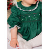 Margaret Christmas Long Sleeve Smocked Bubble, Green - Rompers - 3