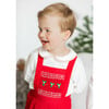 George Classic Christmas Smocked Dungaree, Red - Overalls - 3