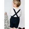 George Classic Christmas Smocked Dungaree, Navy - Overalls - 3