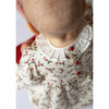 Elizabeth French Floral Smocked Bubble, Red - Rompers - 3