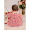 Camille Gingham Flannel Smocked Bubble, Red - Rompers - 3