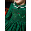 Margaret Christmas Long Sleeve Smocked Dress, Green - Dresses - 4