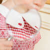 Camille Gingham Flannel Smocked Dress, Red - Dresses - 4