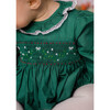 Margaret Christmas Long Sleeve Smocked Bubble, Green - Rompers - 4