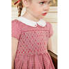 Camille Gingham Flannel Smocked Dress, Red - Dresses - 5