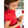 Pauline Classic Christmas Smocked Dress, Red - Dresses - 4